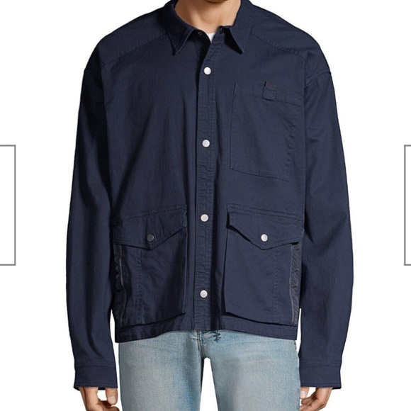 NWT ATM ANTHONY THOMAS MELILLO COTTON CLOTH UTILITY MIDNIGHT BLUE JACKET - Picture 2 of 6